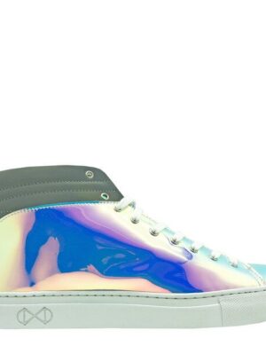 hoher Sneaker aus recyclebarer Regenbogenfolie nat-2 Sleek vanish
