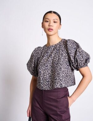 JAN N JUNE CROPPED ORGANIC COTTON BLOUSE OLMOS