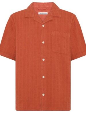 KnowledgeCotton Apparel Kurzarm-Hemd Structure