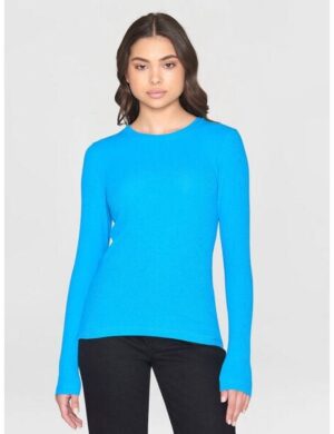 KnowledgeCotton Apparel Langarmshirt – Rib Scoop neck long sleeved – aus Bio-Baumwolle