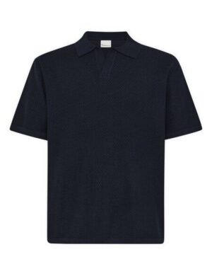 KnowledgeCotton Apparel Lockeres gestricktes Poloshirt aus Bio-Baumwolle