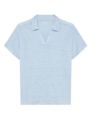 KnowledgeCotton Apparel Poloshirt BAT SLEEVE aus Bio-Leinen