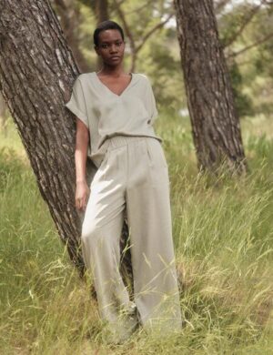 LANIUS Hose mit weitem Bein aus Tencel Lyocell