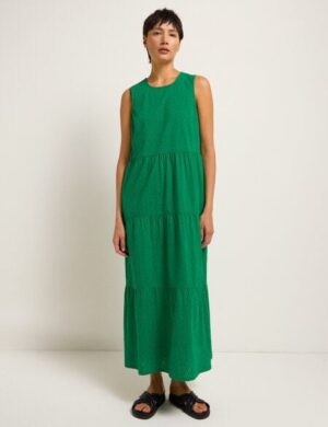 LANIUS Maxikleid mit Stickerei aus Bio-Baumwolle