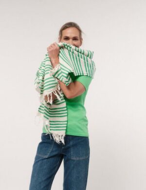 LANIUS Streifenschal aus recycelter Baumwolle und Bio-Baumwolle