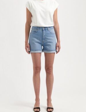 MUD Jeans Damen Jeans Jazz Short – Light Stone Vintage