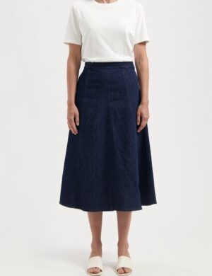 MUD Jeans Damen Jeans Mae Panel Skirt – Stone Indigo