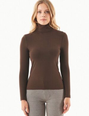 ORGANICATION Langarmshirt aus LENZING ECOVERO mit Rollkragen