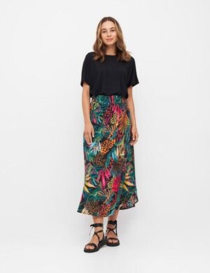 WiDDA berlin Midirock mit tropischem Print aus ECOVERO®