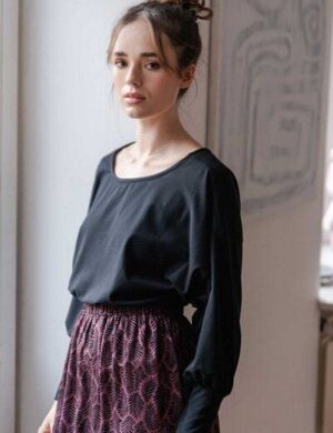 WiDDA berlin schwarzes Longsleeve AVA aus Bio-Baumwolle