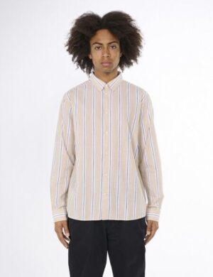 KnowledgeCotton Apparel Hemd gestreift – Relaxed fit striped cotton shirt – aus Bio-Baumwolle