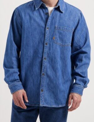 MUD Jeans Herren Jeanshemd Chris Denim Shirt – Medium Stone