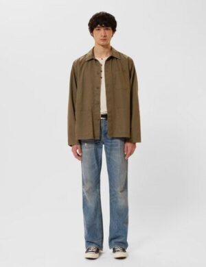 Nudie Jeans Buddy Herringbone Chore Jacket olive