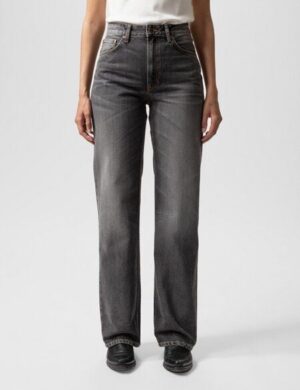 Nudie Jeans Damen Jeans – Clean Eileen – Grey Crosshatch