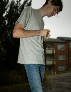 Nudie Jeans Herren T-Shirt aus Biobaumwolle Roffe Melange