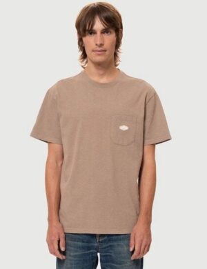 Nudie Jeans T-Shirt Leffe Pocket – Brown Melange