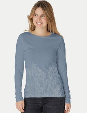 Peaces.bio – handbedruckte Biomode Langarmshirt Damen Mystic Iris