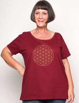 Peaces.bio – handbedruckte Biomode Loosefit Shirt Die Blume des Lebens