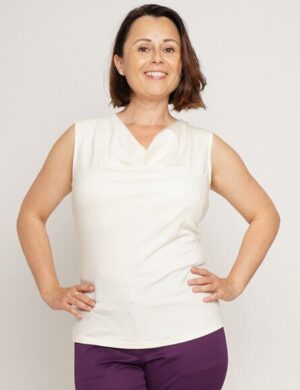 Peaces.bio – handbedruckte Biomode Wasserfallshirt aus TENCEL