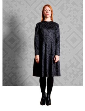 Sophia Schneider-Esleben Dress Eve, QR Black – Damenkleid aus Bio-Baumwolle