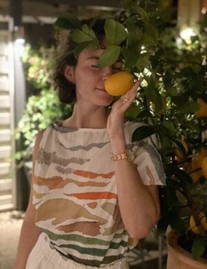 Sophia Schneider-Esleben Top Sarah, Mare e Monti White – Damen Top aus Bio-Baumwolle