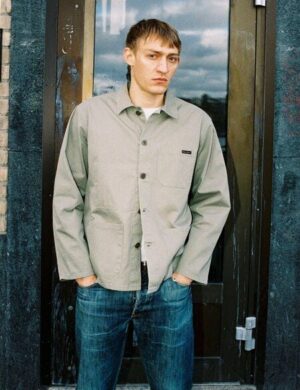 Nudie Jeans Buddy Herringbone Chore Jacket – Pale Green