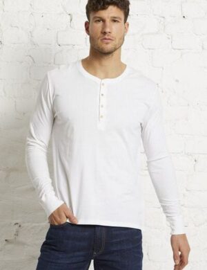 Wunderwerk Herren Langarmshirt aus Bio-Baumwolle Henley male 1/1 mal tinto