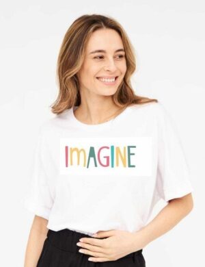 WiDDA berlin T-Shirt IMAGINE weiß aus Bio-Baumwolle