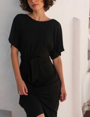 WiDDA berlin Schwarzes Wickelkleid ANNA aus ECOVERO® Jersey