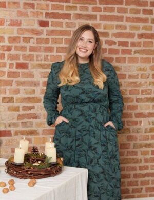 WiDDA berlin Midikleid GARBO Blätter Muster aus ECOVERO