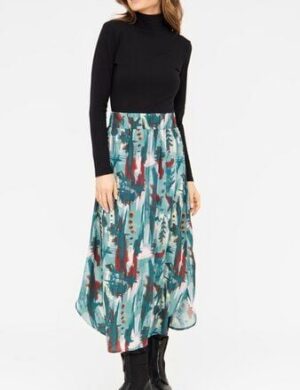 WiDDA berlin Gemusterter Midirock JULIP Aquarell Print aus ECOVERO Viskose