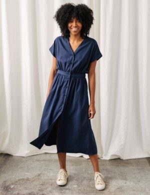 TWOTHIRDS Langes Kleid Vegan ‚Folegandros‘ aus Bio-Baumwolle