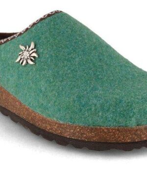 Tuffeln Vegane Damen Hausschuhe mit alpinem Charme und Kork-Latex Fußbett