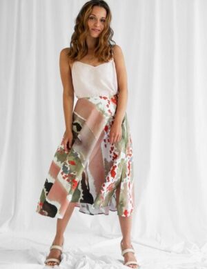 Sophia Schneider-Esleben Rock Ina, Mohn – Glockenrock, Schwingrock aus Bio-Baumwolle