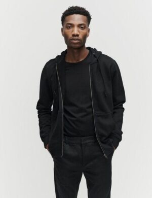 SANVT Die Hoodie Sweatjacke – Schwarz Gewaschen