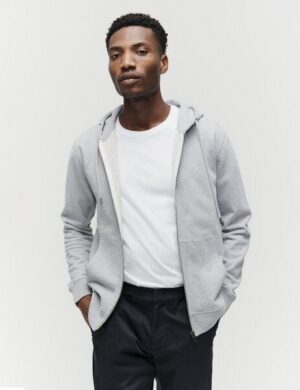 SANVT Die Hoodie Sweatjacke – Grau Meliert