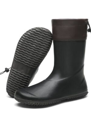 SAGUARO Gummistiefel Barfußschuhe vegan Winter Regen Stiefel Naturkautschuk gefüttert