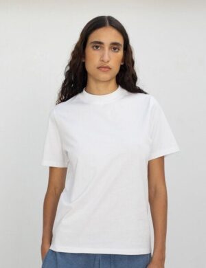 Rotholz Basic T-Shirt mit breitem Kragen Bio Baumwolle