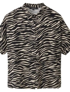 recolution Kurzarm-Bluse LOTUS ZEBRA