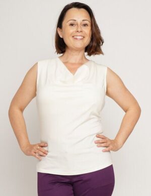 Peaces.bio – handbedruckte Biomode Wasserfallshirt aus TENCEL