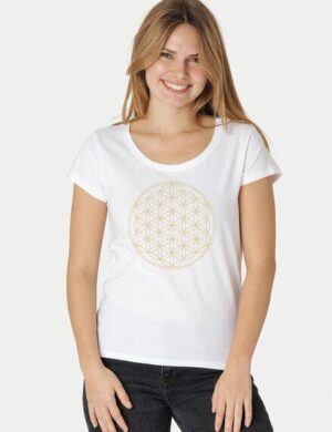 Peaces.bio – handbedruckte Biomode Loosefit Shirt Die Blume des Lebens