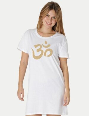 Peaces.bio – handbedruckte Biomode Longshirt Om Damen