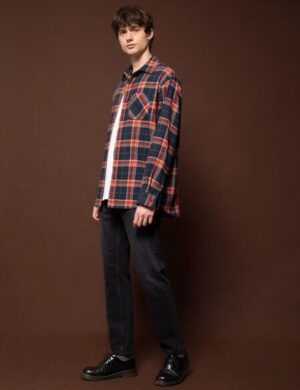 Nudie Jeans Unisex KariertesFlanellhemd RELAXED FLANNEL SHIRT REBIRTH, Multi