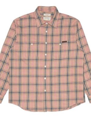 Nudie Jeans Kariertes Langarm-Hemd Julian Worker Check Pink