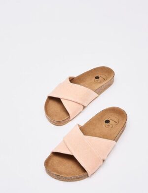 NINE TO FIVE #clota – bequeme Pantolette aus recyceltem Canvas mit Naturlatex-Fussbett und Kork