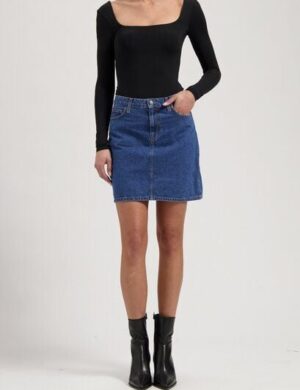 MUD Jeans Damen Rock Audry – Medium Stone