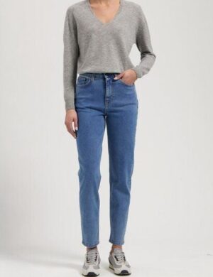 MUD Jeans Damen Jeans Tapered Mams – Stone Vintage