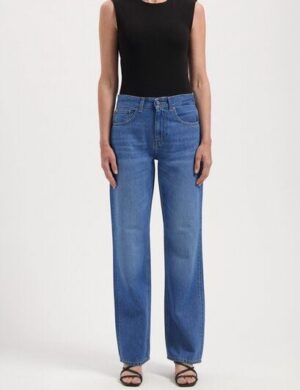 MUD Jeans Damen Jeans Jamie Mid Loose Flow – Medium Vintage Stone