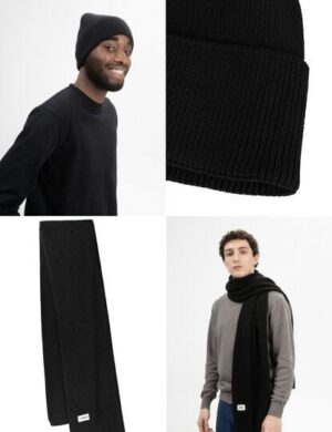 MELA Bundle Strickmütze KALI + Rippstrick Schal NAGNA