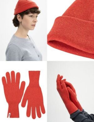 MELA Bundle Feinstrick Mütze kurz LESH + Strick Handschuhe RISHI